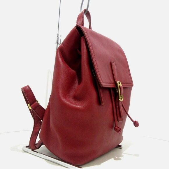 💛 Coach Distressed Red Leather Backpack - Picture 2 of 6